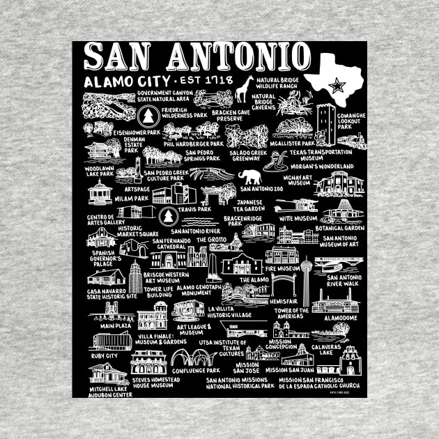 San Antonio Map by fiberandgloss